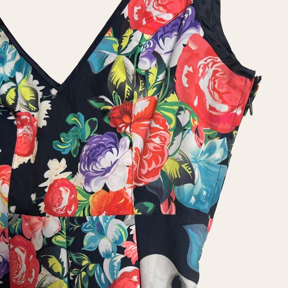 Iron Fist Roaming Hearts Skull Floral Print Fit & Flare Jersey Mini Dress Size M - Picture 6 of 11